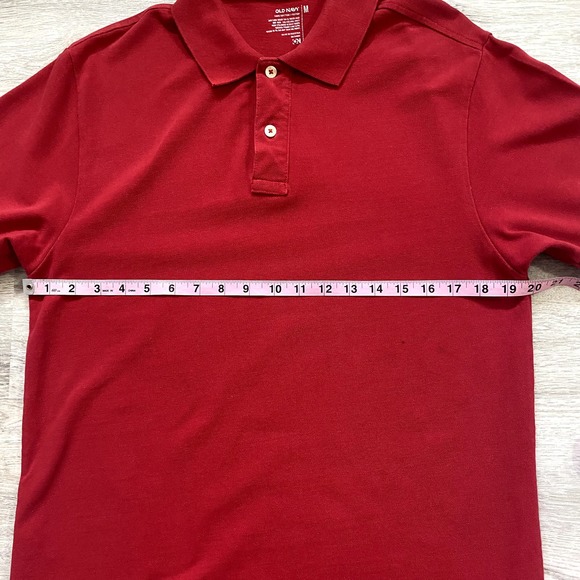 2 Old Navy Polos 100% Cotton Red and Gray Size Medium - Picture 10 of 11